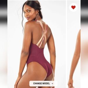 Stylish Burgundy One-Piece Swimsuit